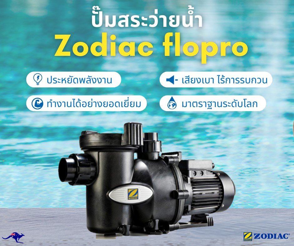 FLOPRO 0.75HP/220V. 1 Phase Zodiac highperformance singlespeed pool
