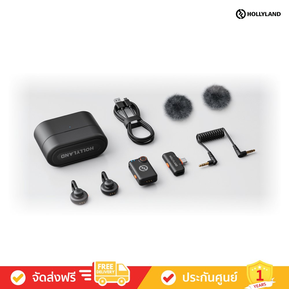 Hollyland Lark M2S Mini Combo - ไวเลสไมโครโฟนขนาดเล็ก