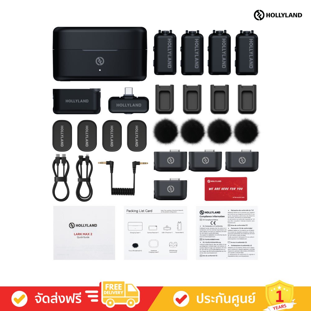 Hollyland Lark MAX 2 Combo 4-Person Version (ไมโครโฟนไร้สาย)