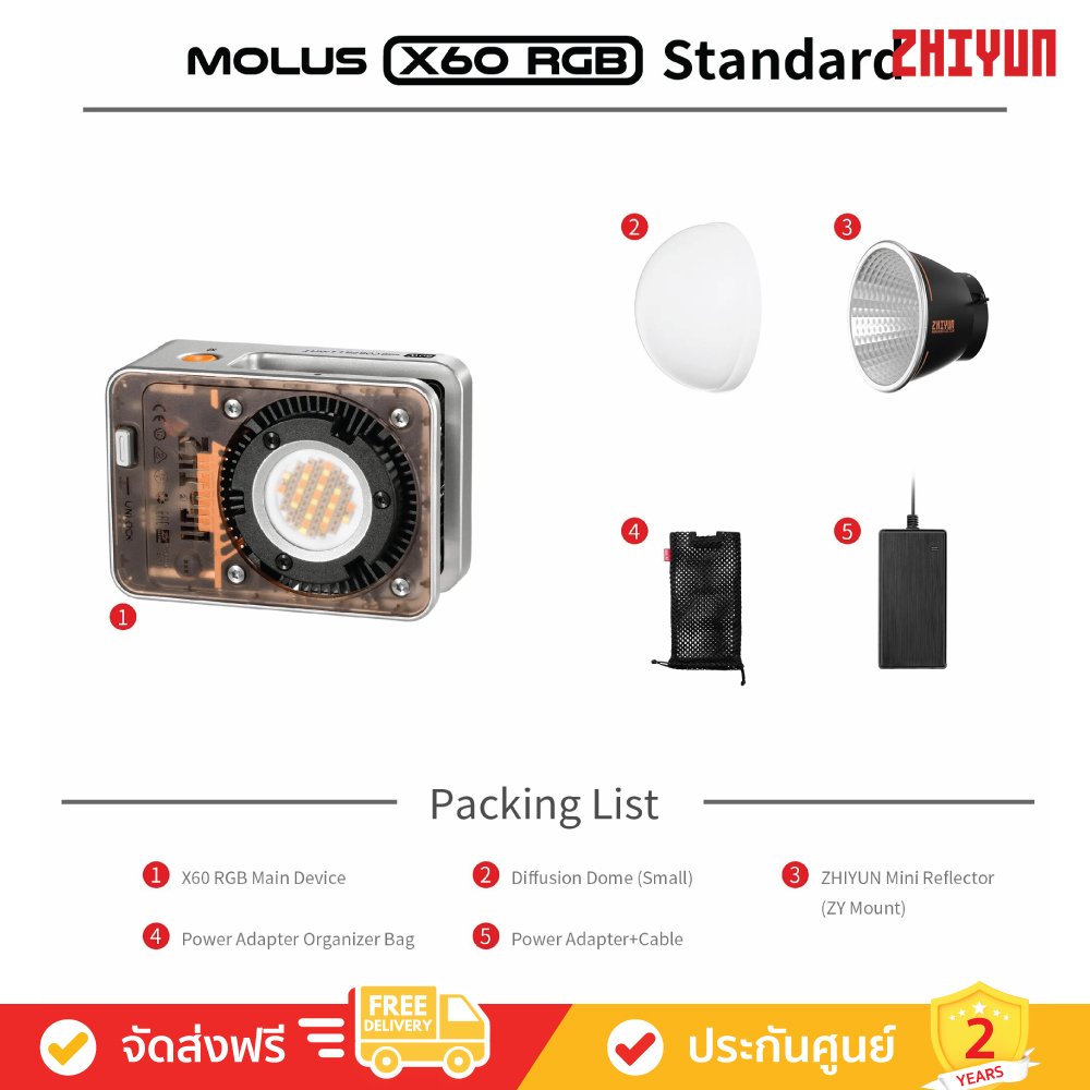 Zhiyun Molus X60RGB - 60W Cinematic COB Light