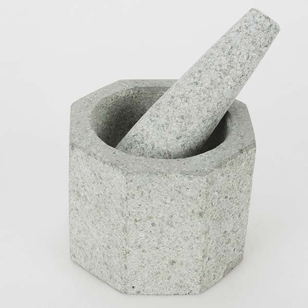 Octagonal stone mortar