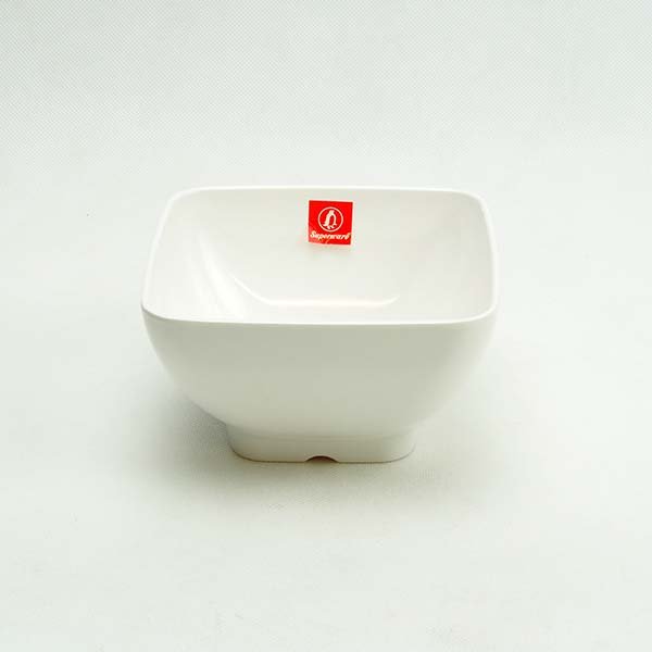 Melamine square bowl 5" White