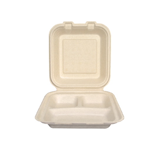 กล่องอาหาร เกรซซิมเปิล 3 ช่อง 50 ชิ้น/แพ็ค  B030