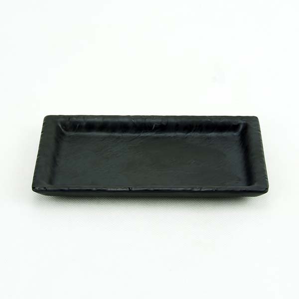 Melamine Square Plate 4" x 6.5" Black