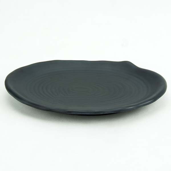 Oval Melamine plate Black 25.8x17.4x2.8 cm.