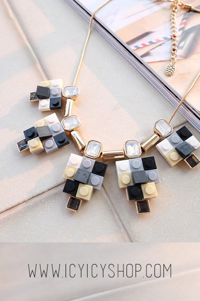 Necklace LEGO® brick/SWAROVSKI® crystal