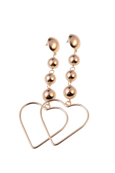J11005 Heart Knob Gold Earrings