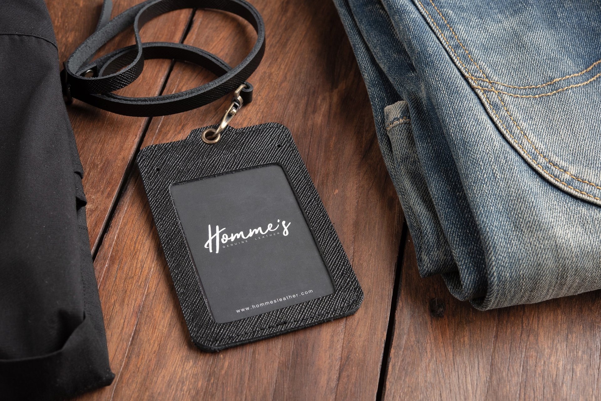 Homme's card strap- Black