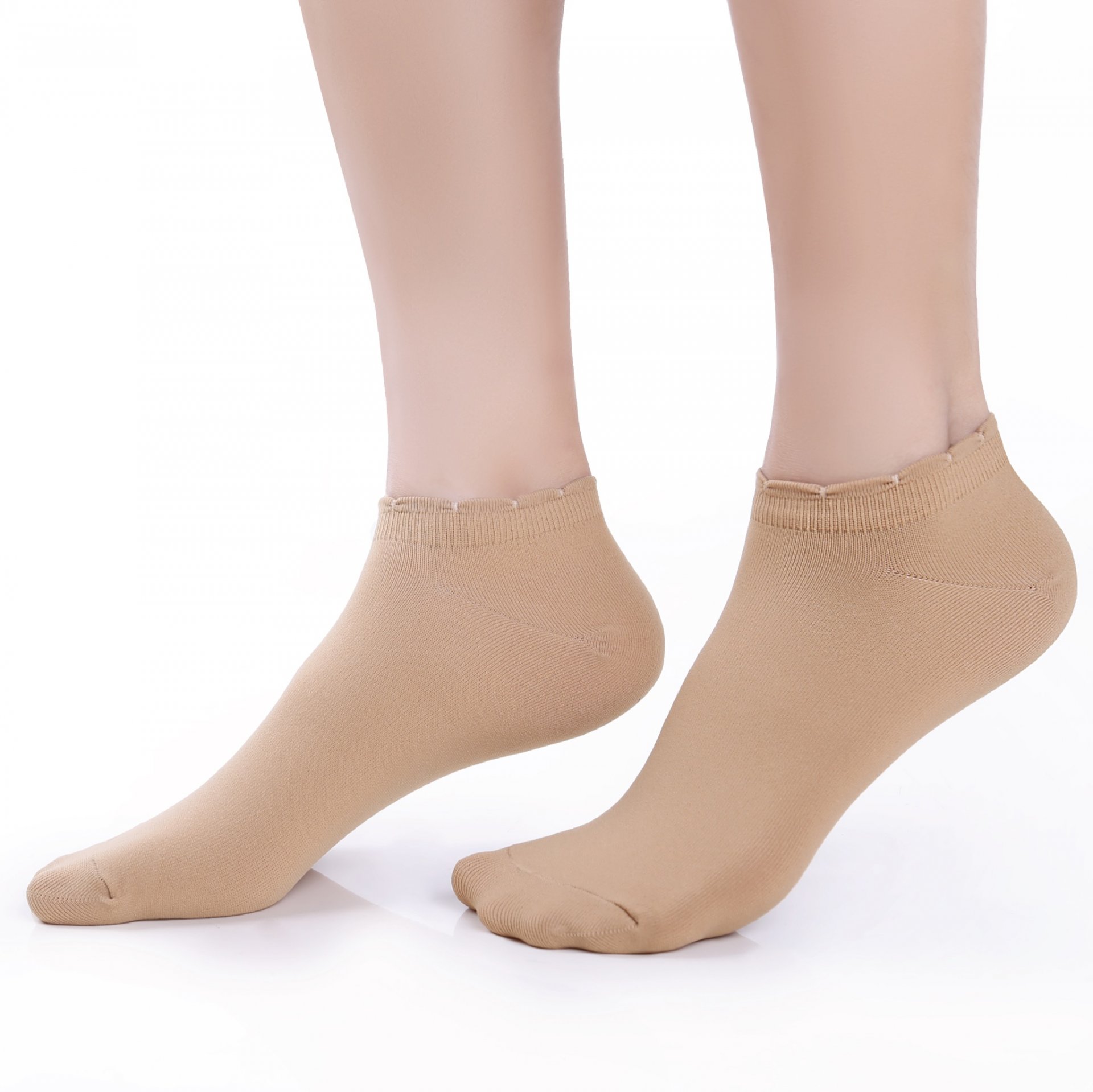 ถุงเท้ารองส้นเนื้อหนา ปิดหน้าเท้า สีเนื้อ รหัส NEFC04