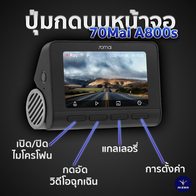กล้องติดรถยนต์ 70Mai A800s รีวิวกล้องติดรถยนต์ 70Mai A800s