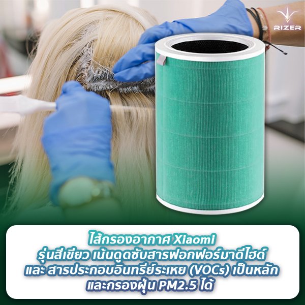 ไส้กรองอากาศ Xiaomi สีเขียว ไส้กรองอากาศ Xiaomi แต่ละสีเเตกต่างกันอย่างไร