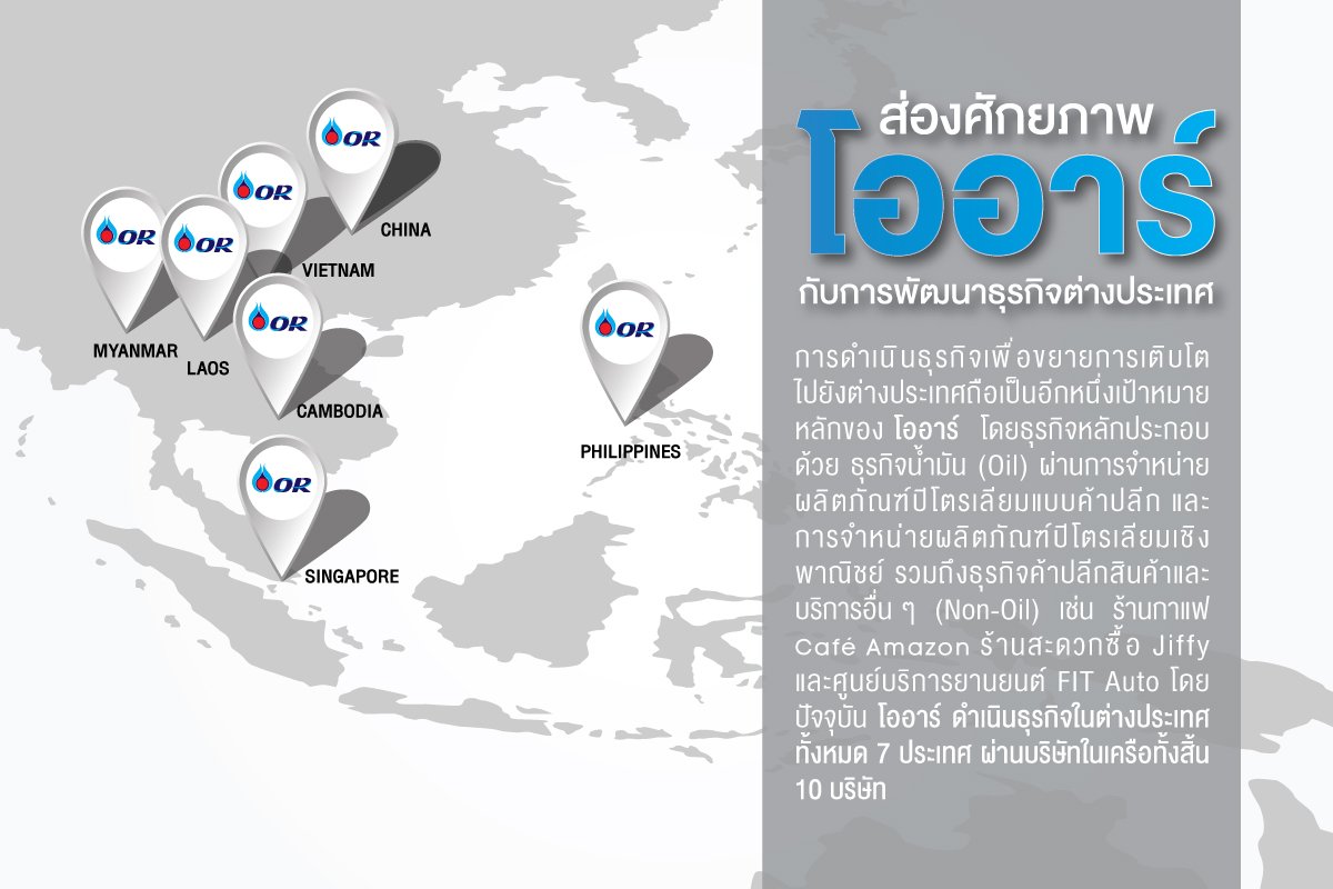 ส่องศักยภาพ โออาร์ กับการพัฒนาธุรกิจต่างประเทศ
