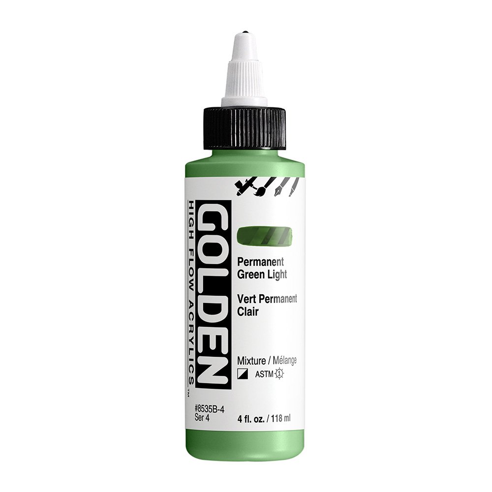 สีอะคริลิค เนื้อเหลว เกรดอาร์ตติส : Permanent Green Light