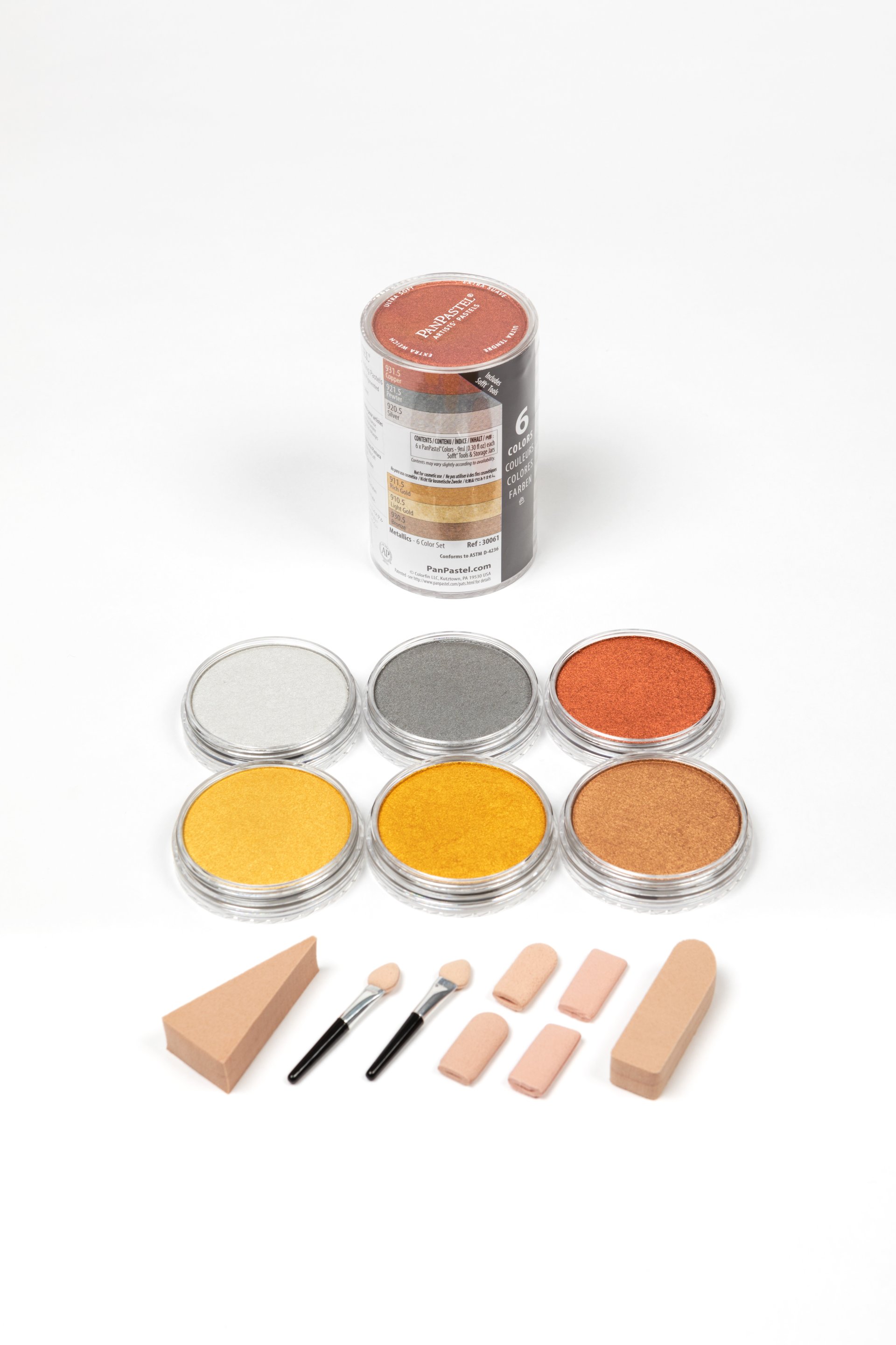ตลับสีพาสเทล Set 6 Metalics / Golden Acrylic Colors 9ml