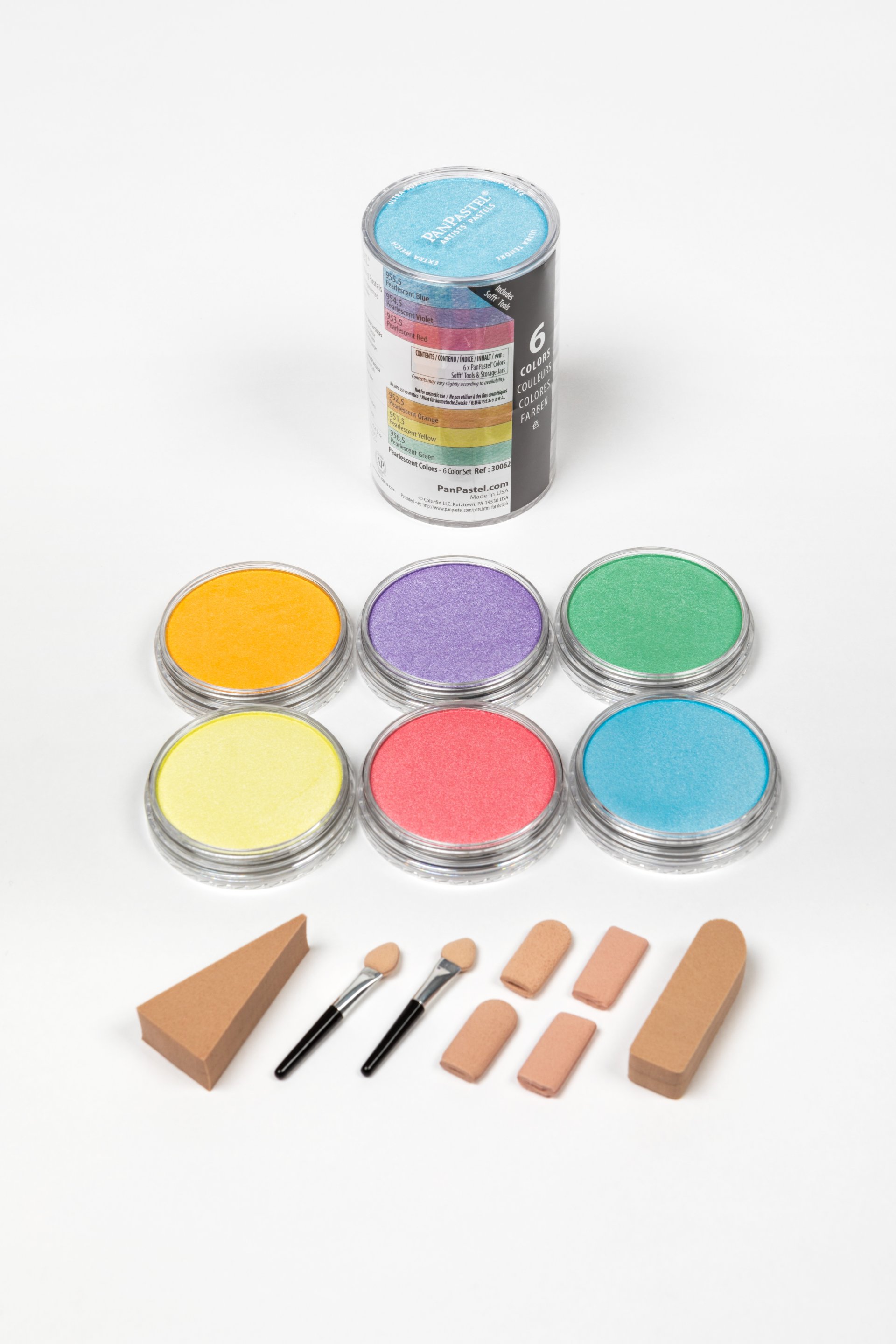 ตลับสีพาสเทล Set 6 Pearlescent / Golden Acrylic Colors 9ml