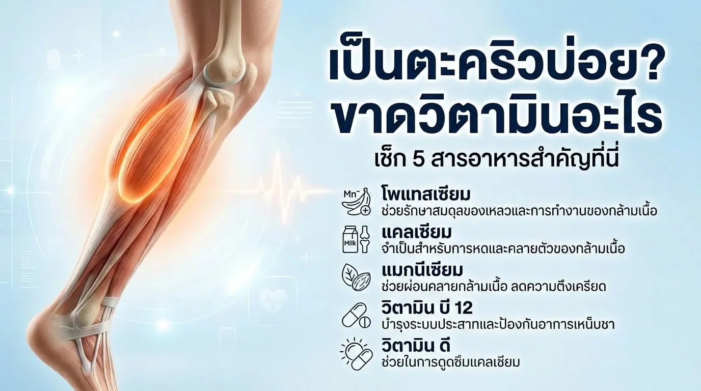 เป็นตะคริวบ่อย ขาดวิตามินและแร่ธาตุอะไร?