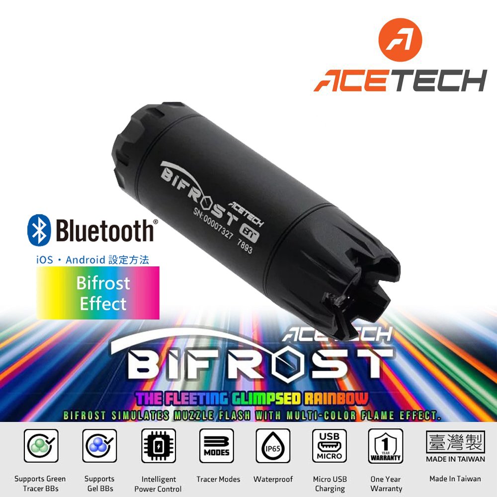 Acetech Bifrost Tracer Unit with Multi Color Flame Effect ( RGB Rainbow ) (  M14 CCW )
