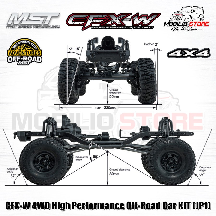 MST CFX RC MST CFX-W JP1 18 Front Motor High Performance Crawler KIT
