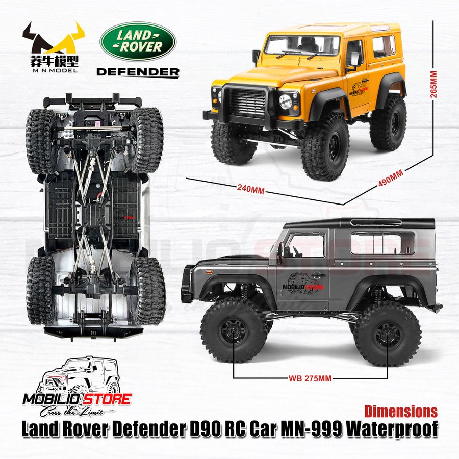 MN 999 Waterproof Land Rover Defender RC Car 1/10 Scale