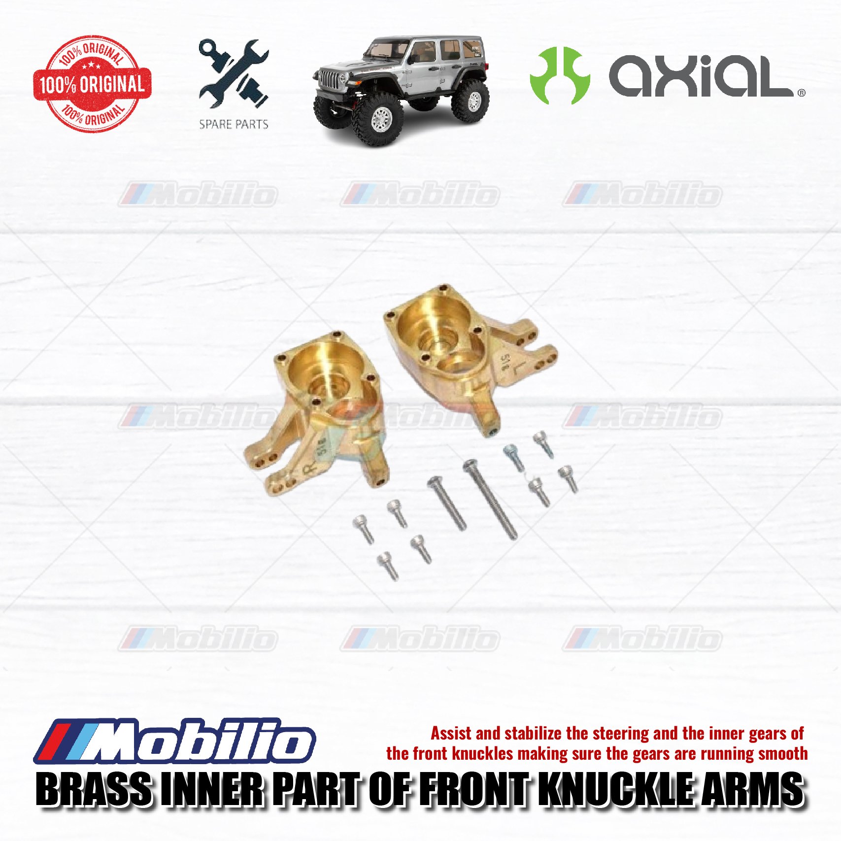 GPM Part #SCX3021BX Brass Inner Part Of Front Knuckle Arms for Axial Racing Capra 1.9 Unlimited