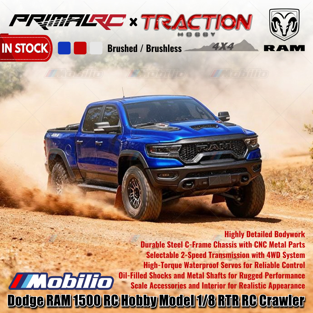 Traction Hobby PrimalRC Dodge RAM 1500 Remote Control Hobby Model 1/8 ...