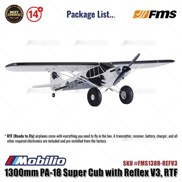 FMS 1300mm PA-18 Super Cub with Reflex V3 - PNP/RTF #FMS138R-REFV3 RC ...