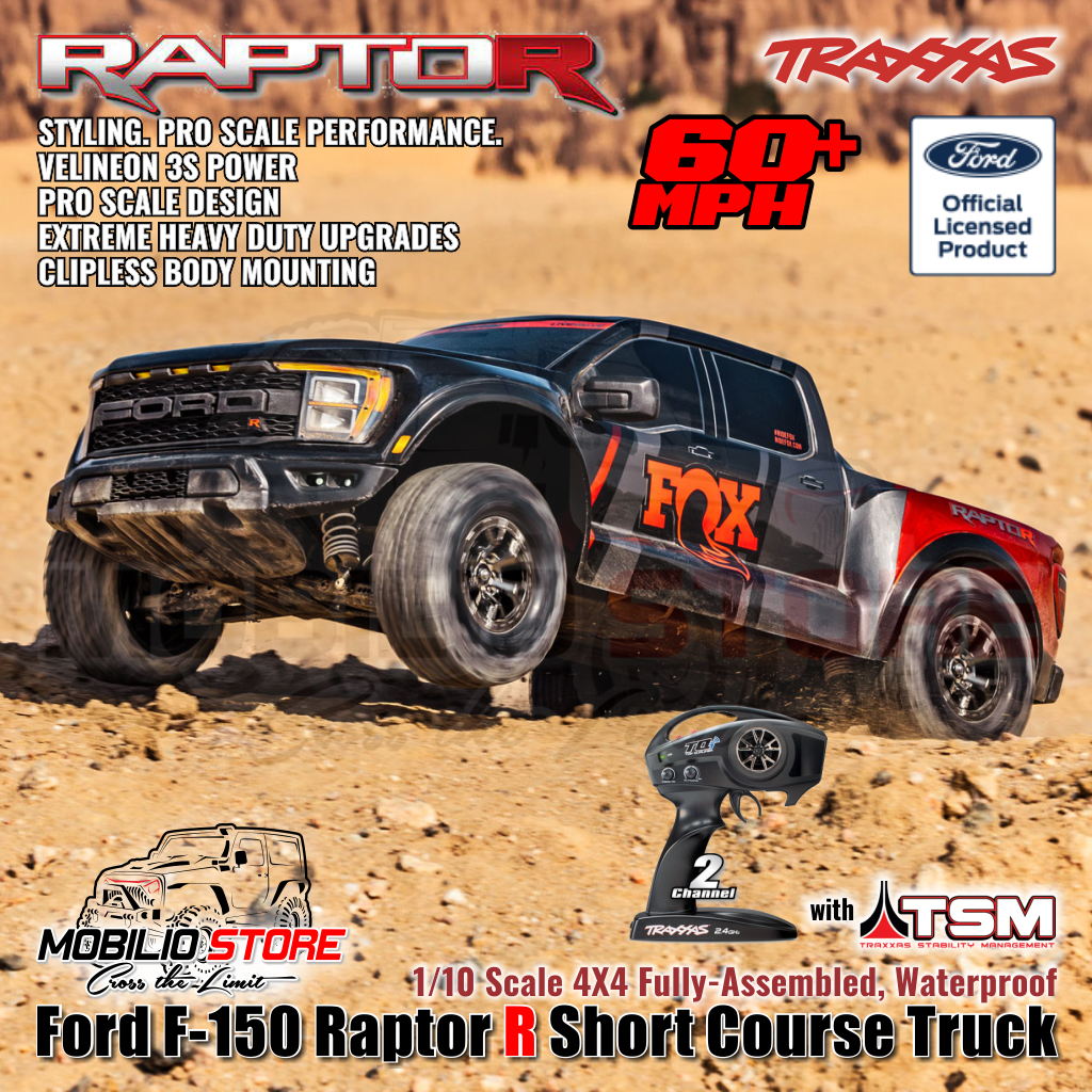 Traxxas 101076-4 Ford F-150 Raptor R Short Course Truck 1/10 Scale 4X4 ...