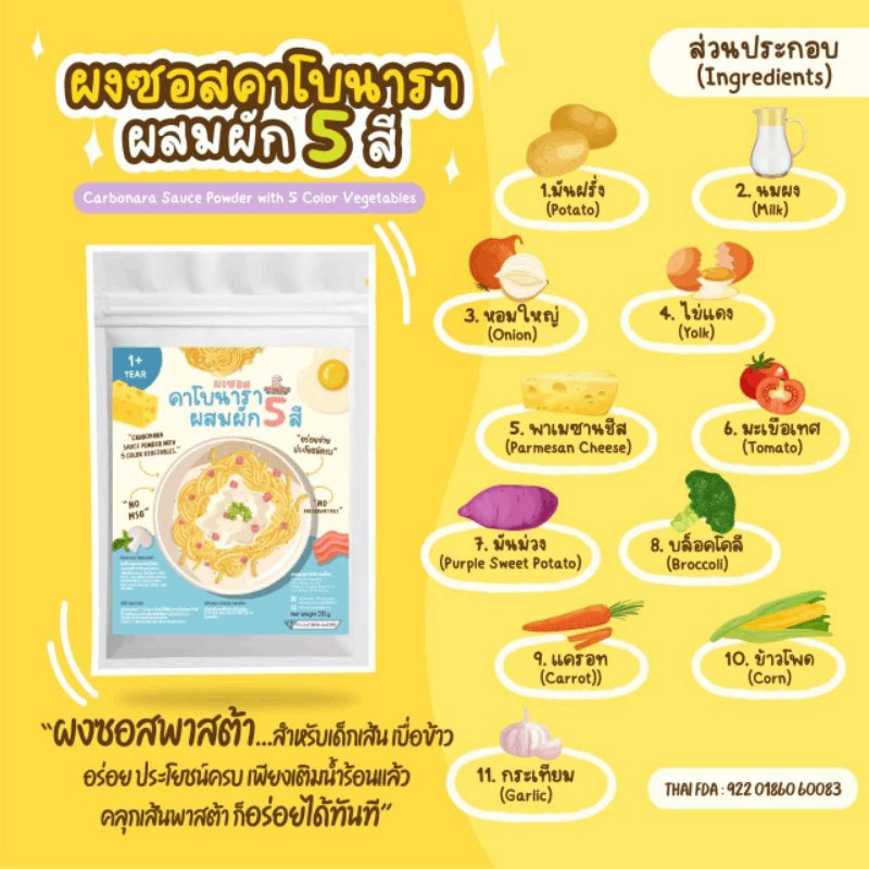 Klomkloam instant pasta sauce Pasta sauce powder, just mix with hot water. For children 12 months and up by Klomklom