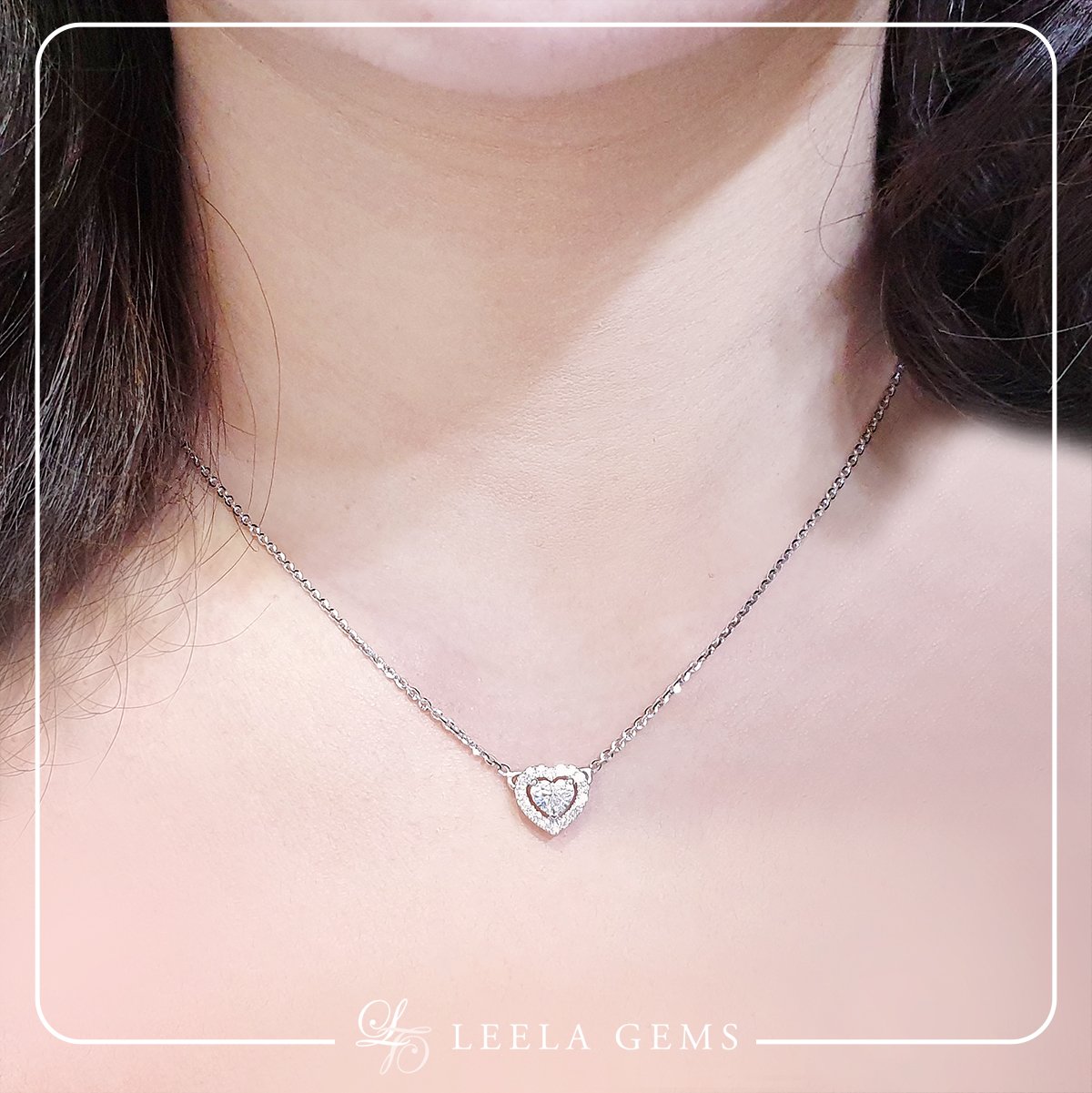 Heart-shaped Diamond Pendant - leelagems