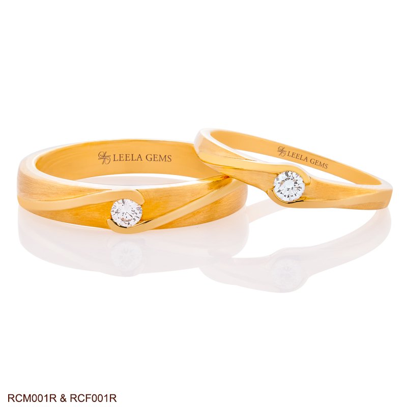 Couple Diamond Rings in 18K Rose Gold