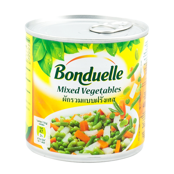 Mixed Vegetables 400g - Bonduelle / ผักรวมแบบฝรั่งเศสกระป๋อง บ็งดูแอล