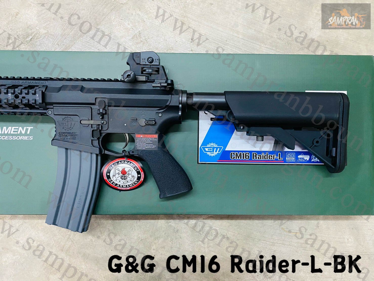 G&G CM16 Raider L (บอดี้เหลี่ยม) สีดำ - Sampranbbgun