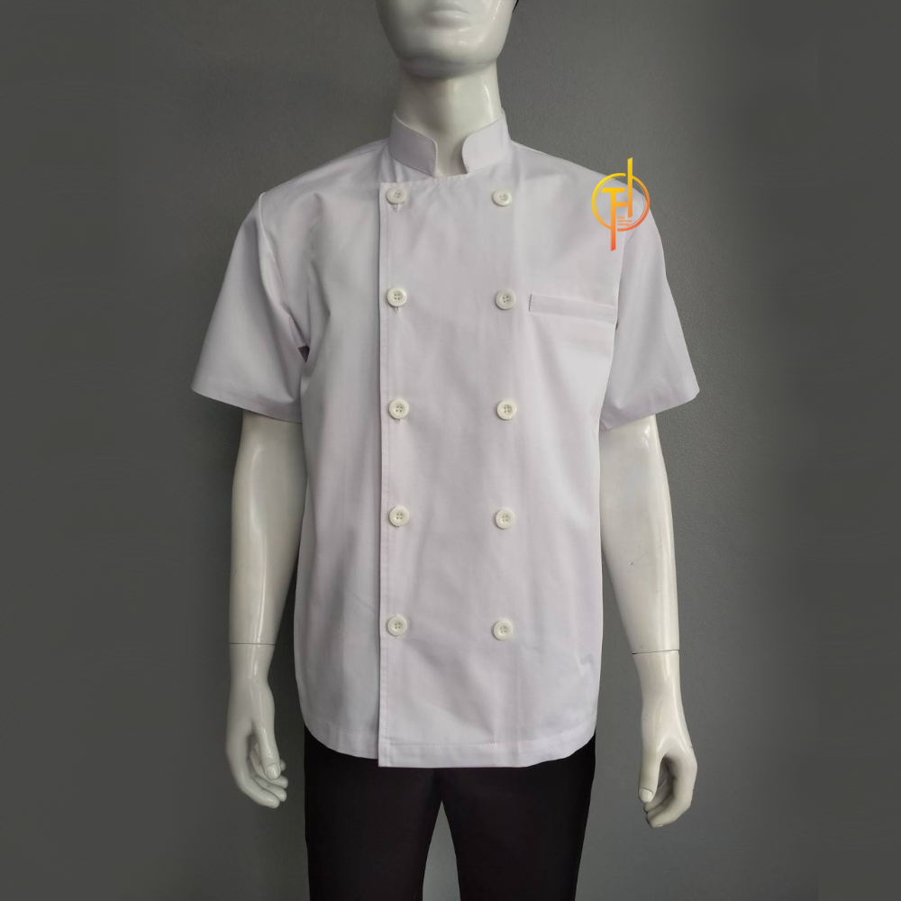 เสื้อกุ๊ก สากล คอจีน แขนสั้น สีขาวล้วน