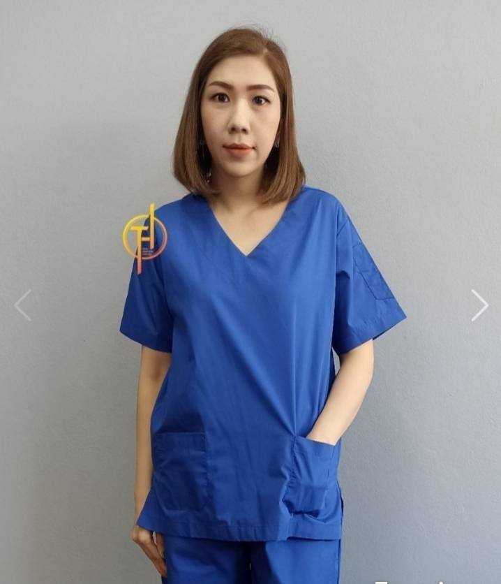 ชุดสครับ สีน้ำเงิน ผ้าโทเร 210 เส้น