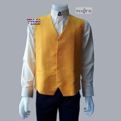 เสื้อกั๊ก สีเหลือง ทรงผู้ชาย