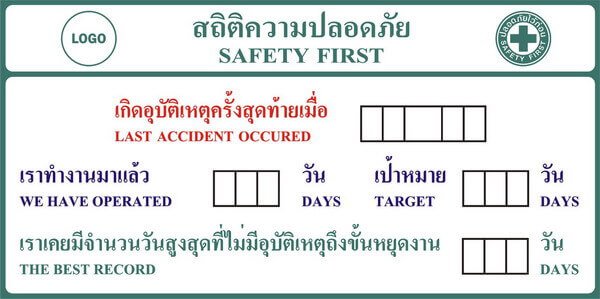 ST-RE02-4 ป้ายสถิติขนาด120x240 Cm วัสดุอลูมิเนียม หนา1.2 มม.