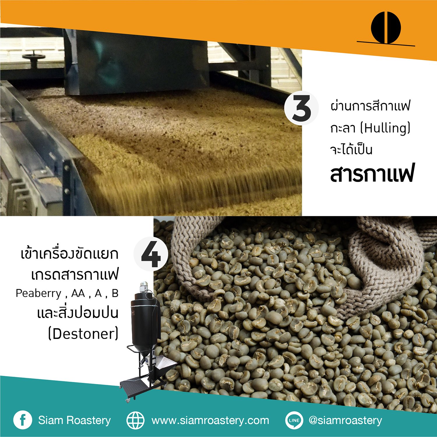 เมล็ดกาแฟคั่วดอยช้าง | Doi Chang Coffee กาแฟ Dry Process - siamroastery