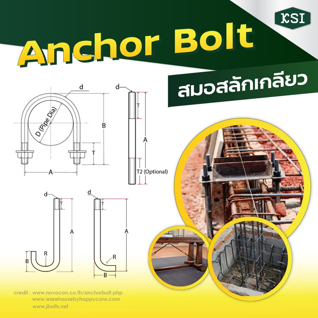 "Anchor Bolt" สมอสลักเกลียวที่เอาไว้ยึดความมั่นคง "Anchor Bolt" สมอสลักเกลียวที่เอาไว้ยึดความมั่นคง