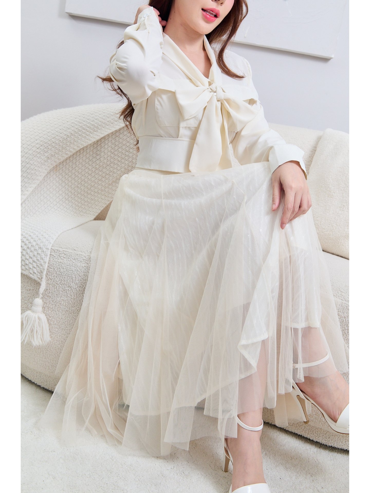 Angle Skirt กระโปรงผ้าชีฟอง กระโปรงมุ้ง เอวยางยืด ผ้าพริ้วสวย