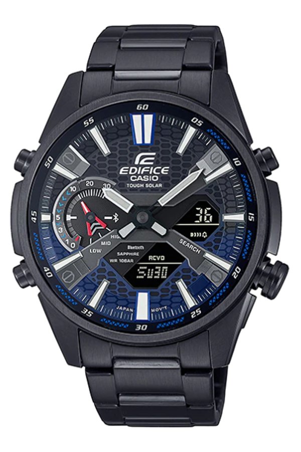 Casio Edifice นาฬิกาข้อมือผู้ชาย สายสแตนเลส รุ่น ECB-S100DC-2A - สีดำ