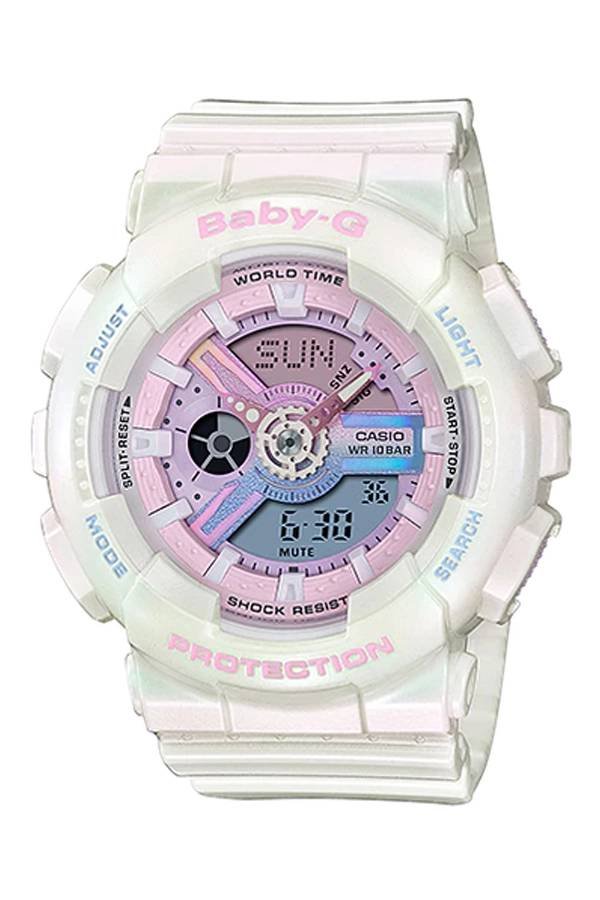 Casio Baby-G นาฬิกาข้อมือผู้หญิง สายเรซิ่น รุ่น BA-110PL-7A1 - สีขาว