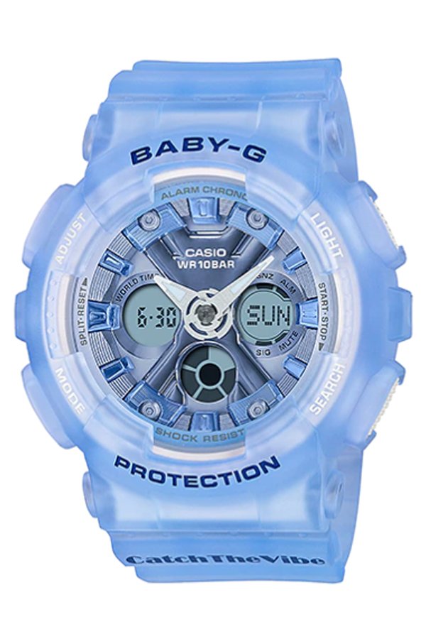 Casio Baby-G นาฬิกาข้อมือผู้หญิง สายเรซิ่น รุ่น BA-130CV-2A  สีฟ้าใส