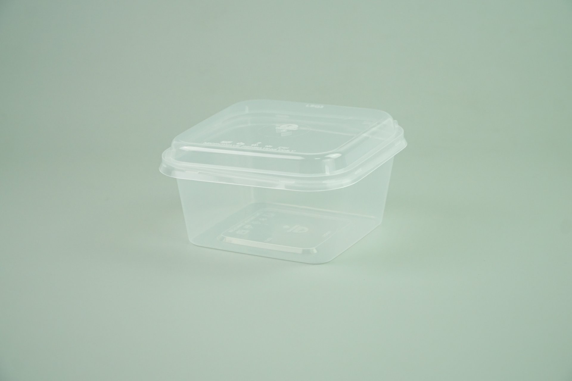 กล่องอาหาร PP กล่องสี่เหลี่ยม 450ml SQ450 ขนาด  11.9x11.9x6 cm.