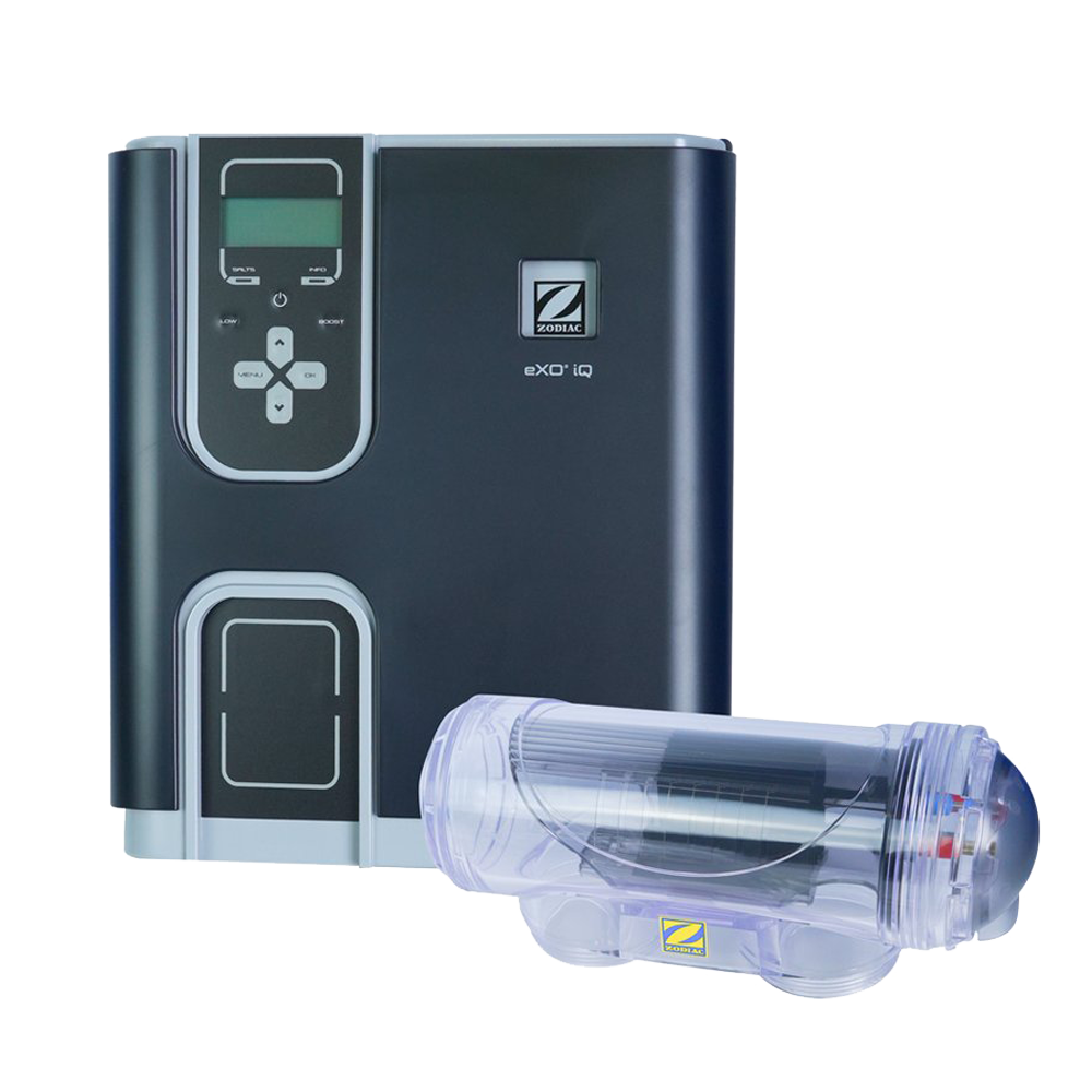เครื่องผลิตคลอรีนจากเกลือ Zodiac eXO iQ พร้อมเซลล์ผลิตคลอรีน