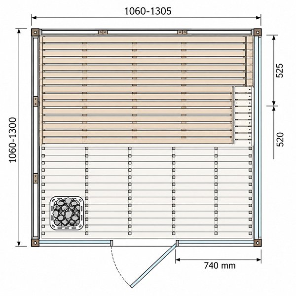 HONEY Sauna Room plan 1