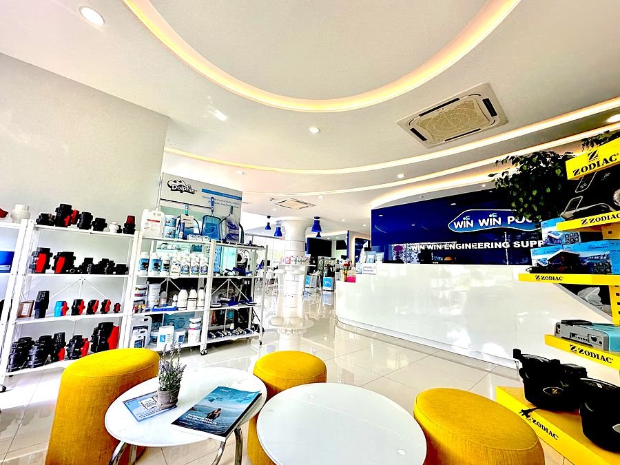 Customer seating area in the showroom