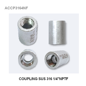 1/4" NPTF coupling syphon SUS 316