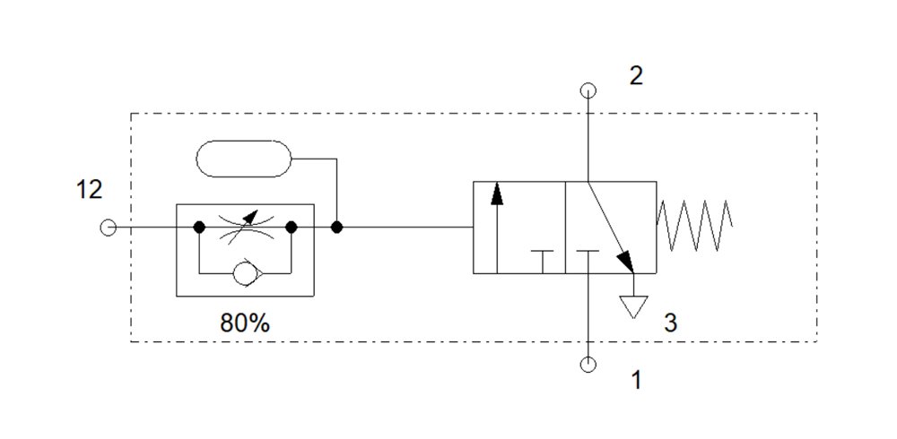 สัญลักษณ์ Timer Pneumatic