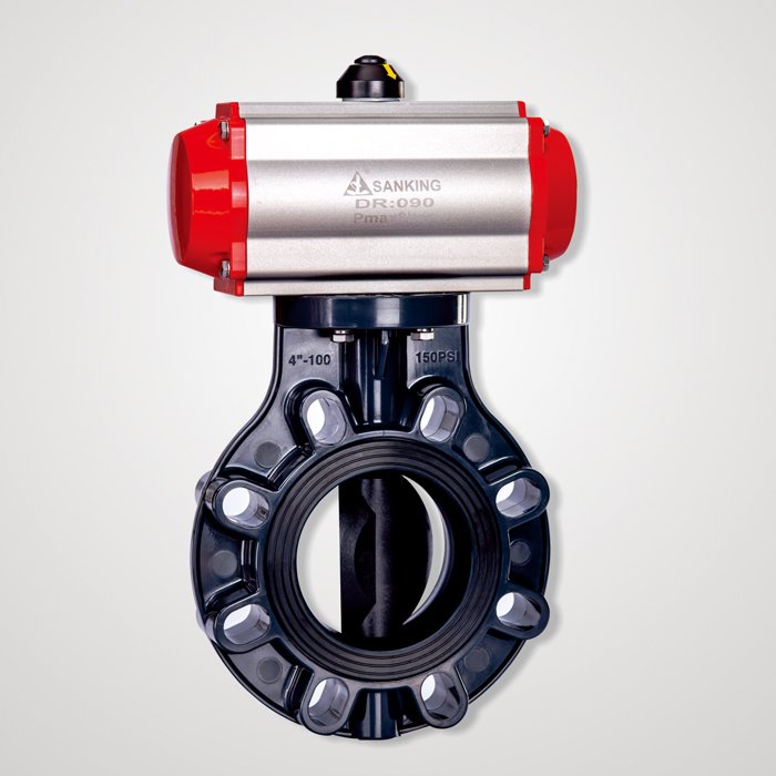 Pneumatic Actuated Butterfly Valve UPVC