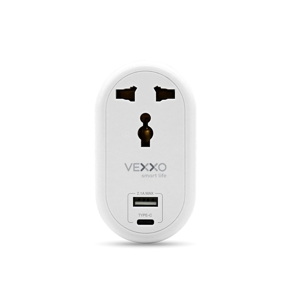 Universal Adapter 1 Outlet / 1 USB / 1 Type - C Model VAP-012 Universal Adapter 1 Outlet / 1 USB / 1 Type - C Model VAP-012